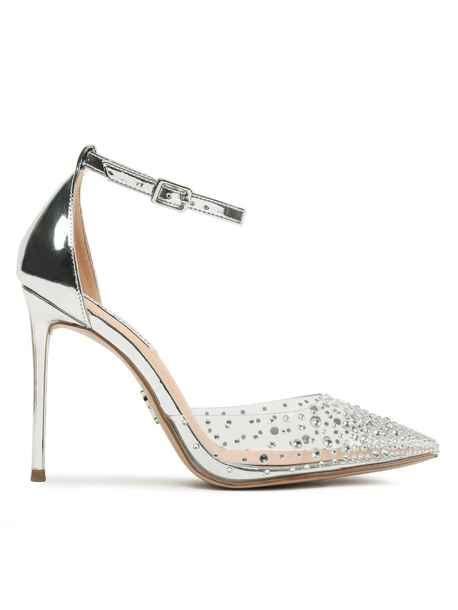 Steve Madden Szpilki Steve Madden Ravaged Sandal SM11002564 SM11002564-751 Srebrny