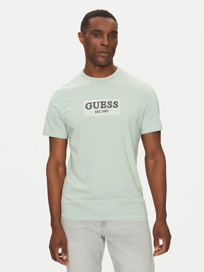 Guess Guess T-Shirt M5GI19 J1314 Πράσινο Regular Fit