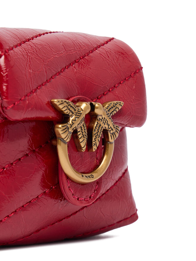 PINKO Ключодържател PINKO Airpods Love Puff Microfiber Shiny Calf AI 25-26 PCPL 105869 A370 Червен