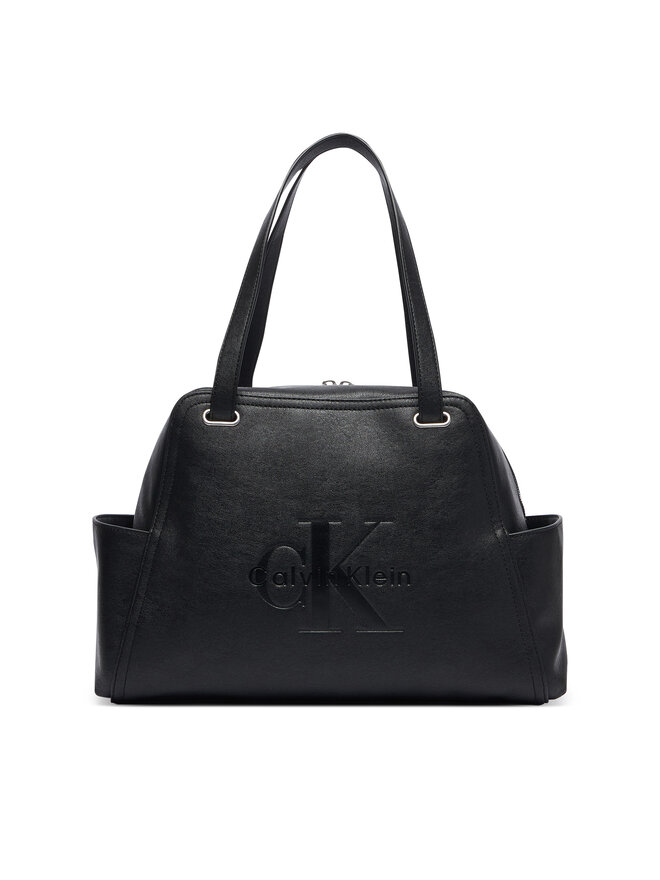 Calvin Klein Handtasche Calvin Klein Pockets Monologo Tote LV04F3689G Schwarz