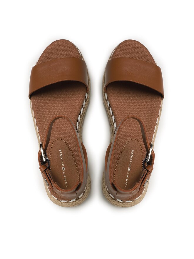 Espadrilles Tommy Hilfiger Low Wedge Sandal FW0FW07080 Brūns | eapavi.lv