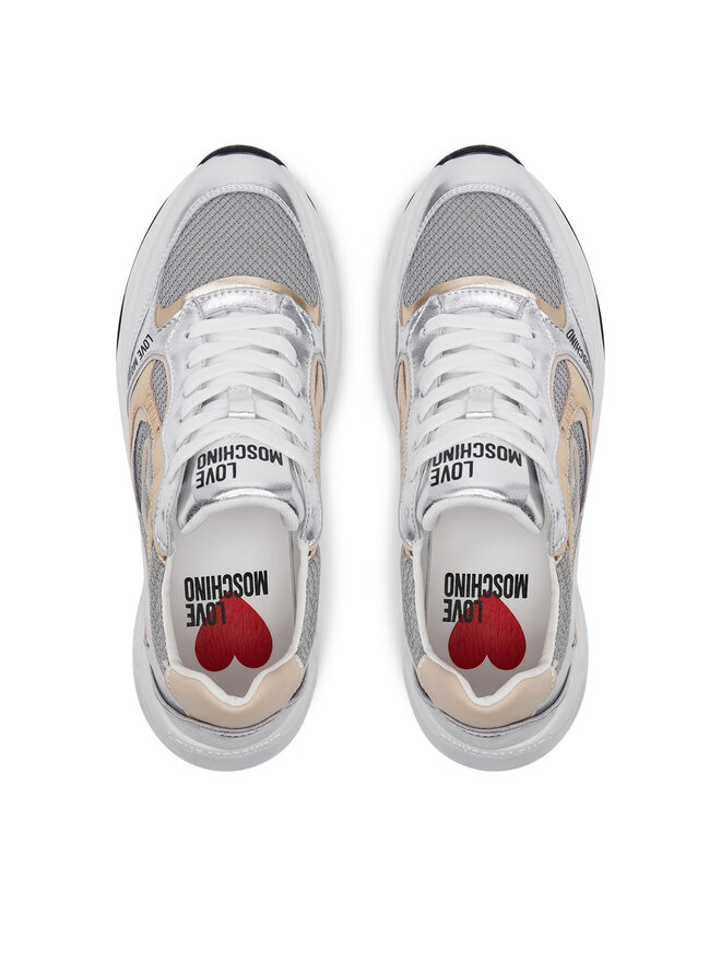 LOVE MOSCHINO Sneakersy LOVE MOSCHINO JA15296G1MIQG90A Srebrny