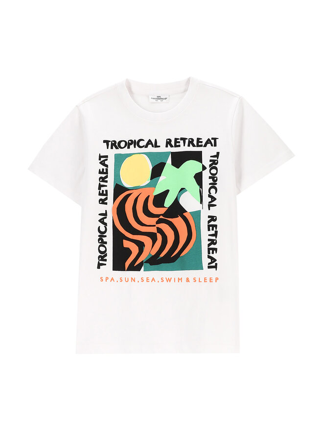Coccodrillo Coccodrillo Camiseta WC5143205TBJ Blanco Regular Fit