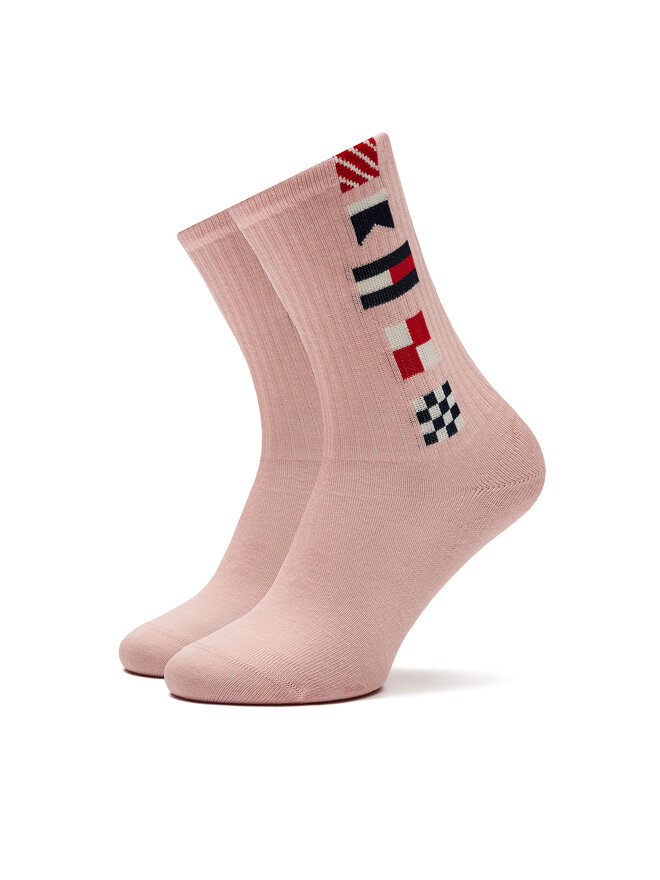 Tommy Hilfiger Sada 3 párů dětských vysokých ponožek Tommy Hilfiger 701229870 Růžová