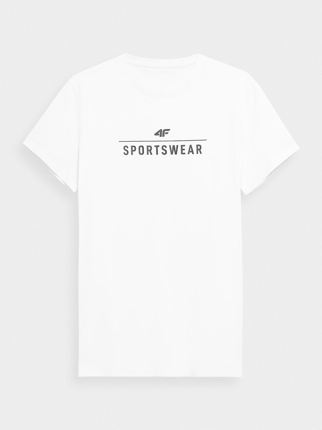 4F 4F T-Shirt 4FSS23TTSHM539 Λευκό Regular Fit