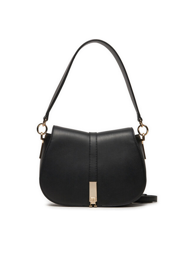 Tommy Hilfiger Handtasche Tommy Hilfiger Heritage Saddle Bag AW0AW16285 Schwarz