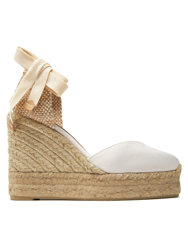 Espadrillas Castañer Chiara Con Zeppa 9cm - Tela Blu - Fatte In Italia - Stringate E Comode - Foto 9