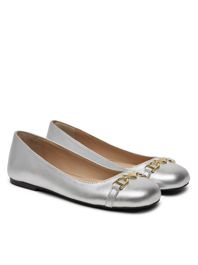 LOVE MOSCHINO Baleriny LOVE MOSCHINO JA11011G1MIF090B Srebrny