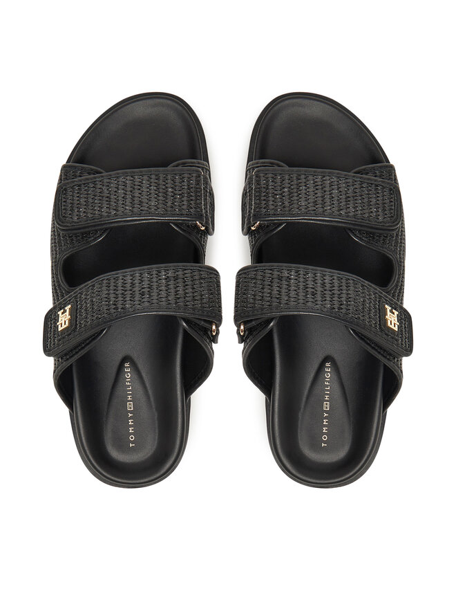 Tommy Hilfiger Iešļūcenes Tommy Hilfiger DOUBLE STRAP RAFFIA FW0FW08940 Melns