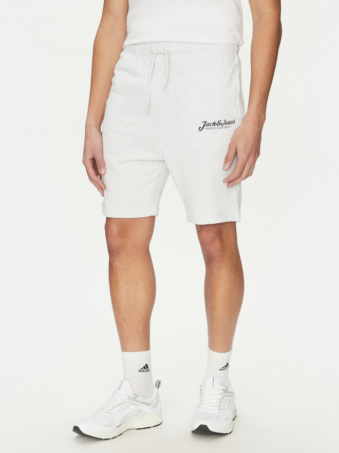 Jack&Jones Jack&Jones Komplet majica in športne kratke hlače Beau 12277466 Bela Relaxed Fit