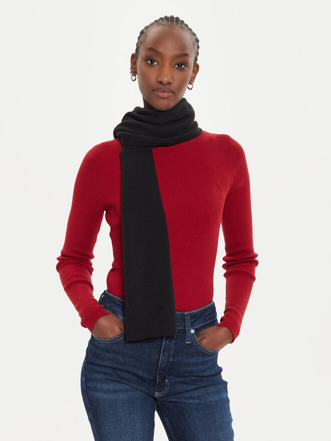 Calvin Klein Sciarpa Calvin Klein Embroidery Fine K60K612601 Nero
