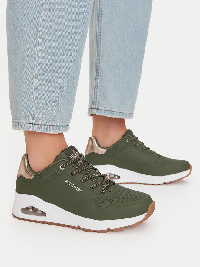 Skechers Sneakers Skechers Uno Shimmer Away 155196/OLV Khakifarben