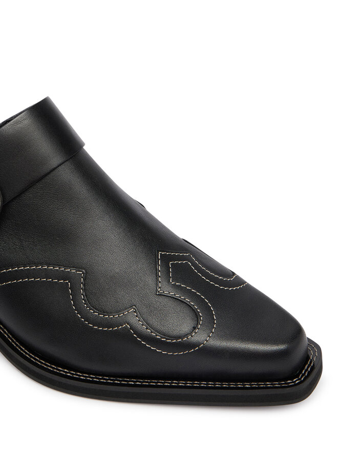 Tommy Jeans Pantoletten Tommy Jeans Archive Cowboy Mule Leather EN0EN03063 Schwarz