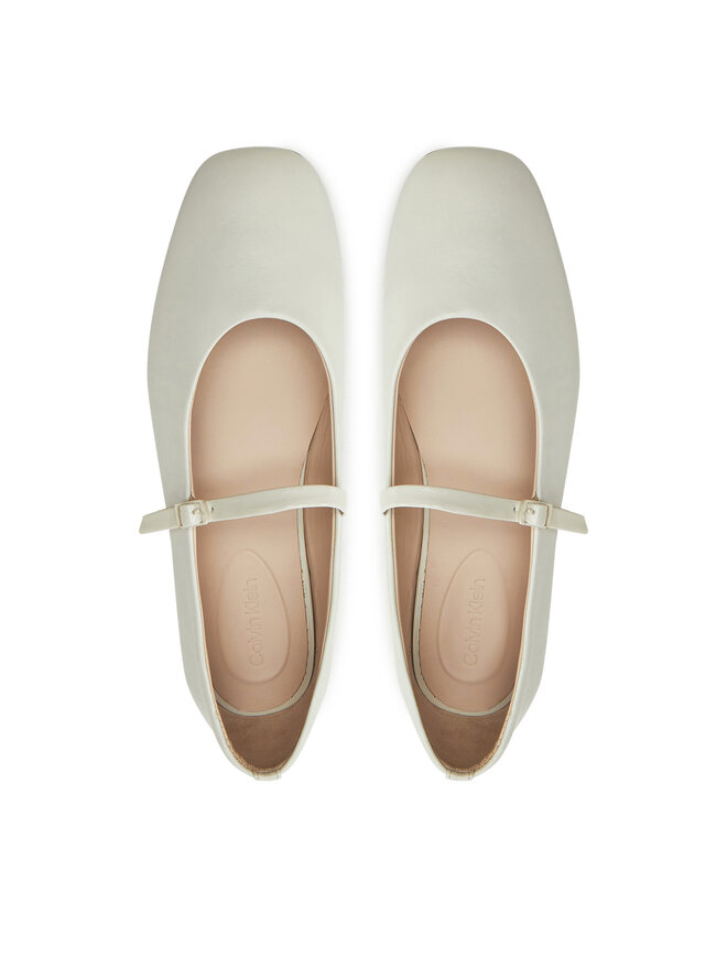 Calvin Klein Μπαλαρίνες Calvin Klein Mary Jane Ballerina - Lth HW0HW02307 Εκρού