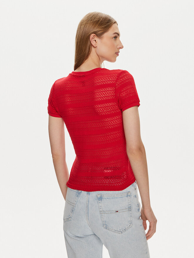 Pieces Pieces Póló Agda 17148867 Piros Loose Fit