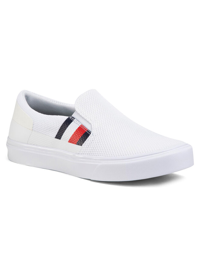 Tennis Tommy Hilfiger Lightweight Stripes Knit Slip One FM0FM02690 Blanc chaussures