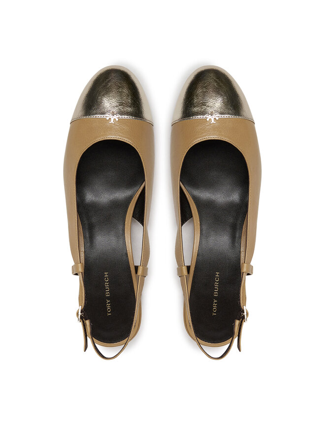 Tory Burch Sandały Tory Burch Cap-Toe Slingback Pump 156302 Beżowy