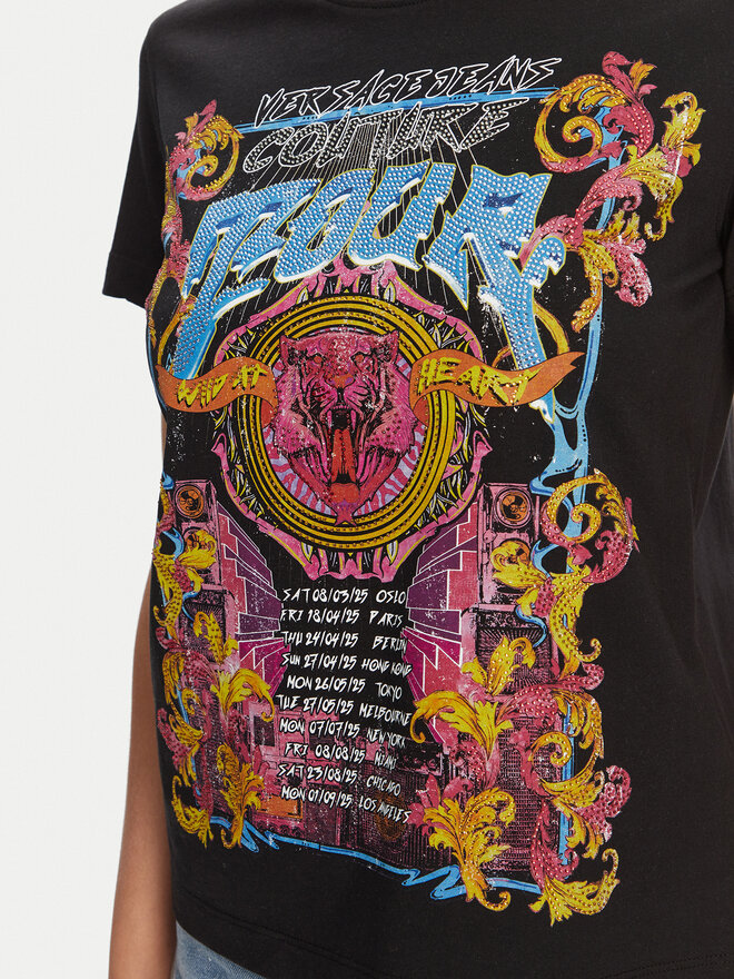 Versace Jeans Couture Versace Jeans Couture T-Shirt 78HAHC03 Μαύρο Regular Fit