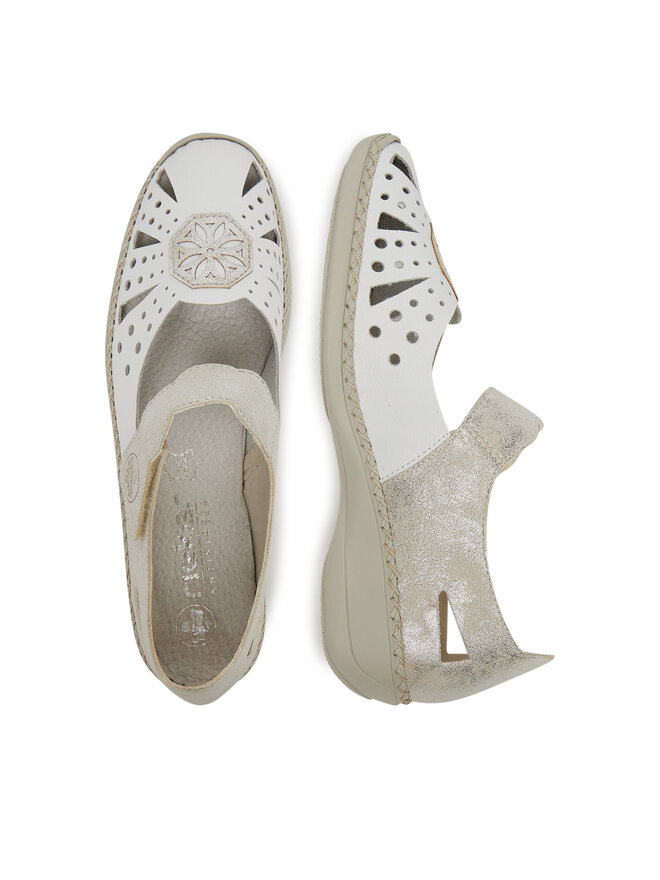 Rieker Pantofi Rieker 41368-80 Alb
