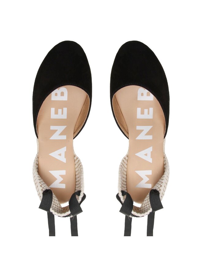 Manebi Еспадрили Manebi Wedge Espadrilles K 1.0 WV Черен