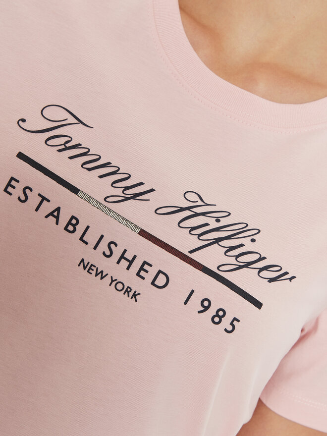 Tommy Hilfiger Tommy Hilfiger T-Shirt Script Graphic WW0WW43502 Ροζ Regular Fit
