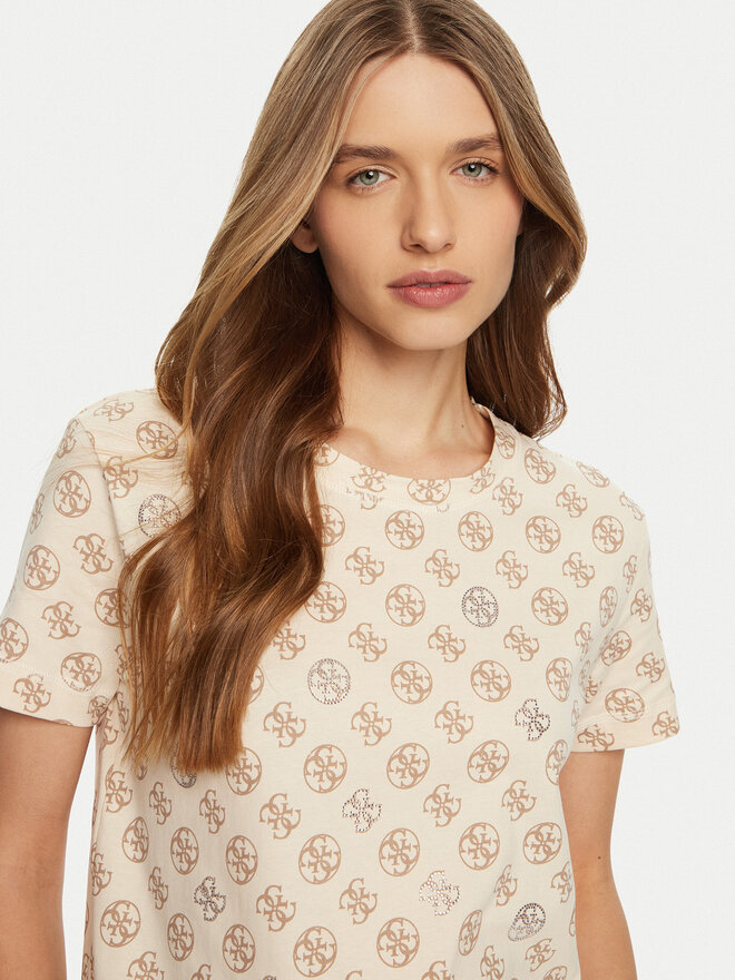 Guess Guess T-Shirt V4YI04 I3Z14 Εκρού Regular Fit