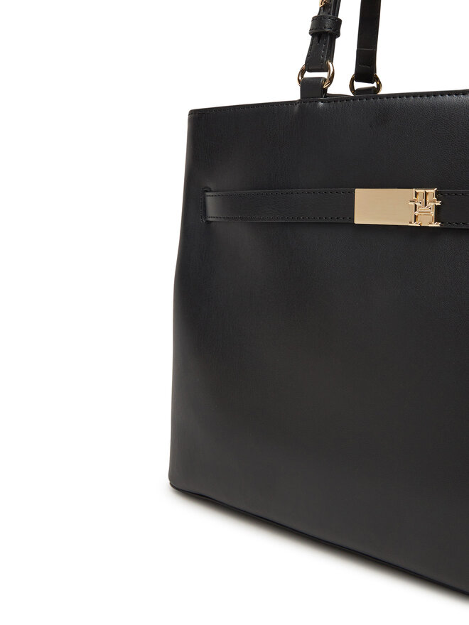 Tommy Hilfiger Handtasche Tommy Hilfiger Heritage Satchel AW0AW17211 Schwarz