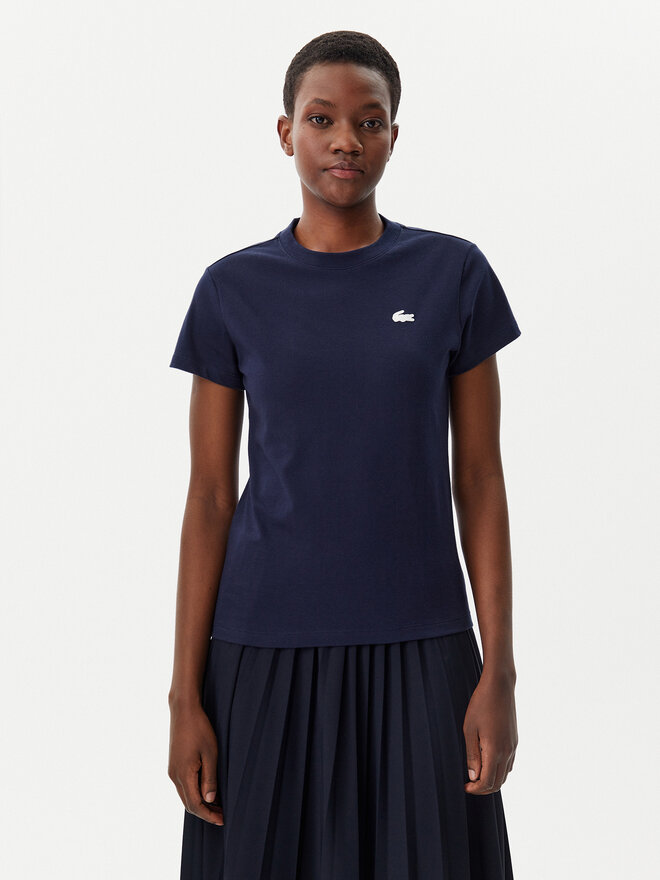 Lacoste Lacoste Marškinėliai TF9246 Tamsiai mėlyna Slim Fit