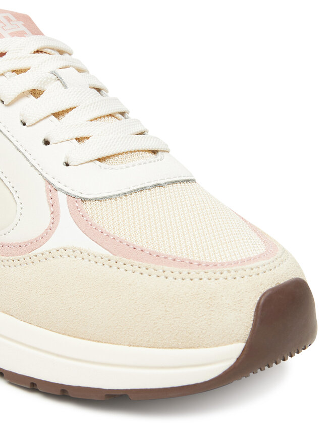 Tommy Hilfiger Сникърси Tommy Hilfiger Casual Fashion Runner Mix FW0FW08693 Екрю