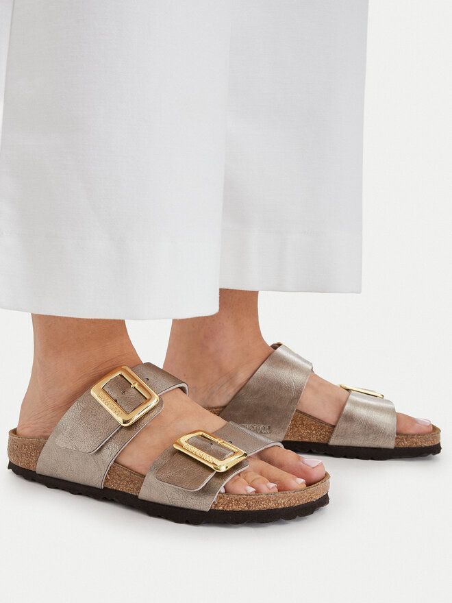 Birkenstock Pantoletten Birkenstock Sydney Cushion Buckle 1029372 Goldfarben