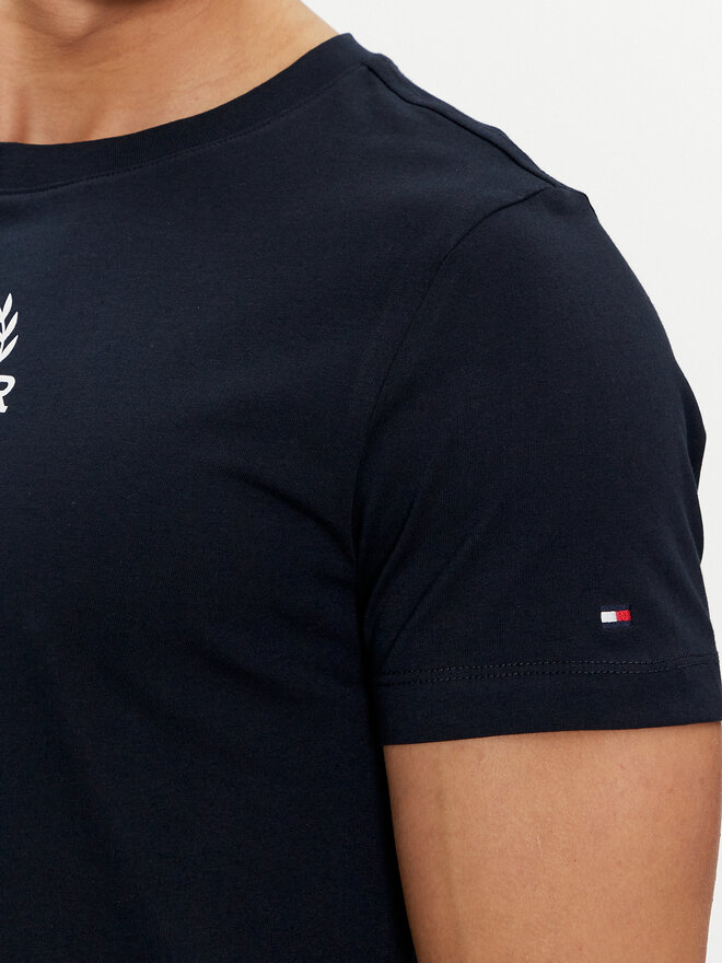 Tommy Hilfiger Tommy Hilfiger Футболка Global Stripe MW0MW34388 Cиній Regular Fit