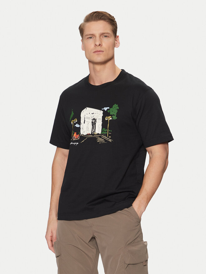 Jack&Jones Jack&Jones Marškinėliai Machester 12273549 Juoda Relaxed Fit