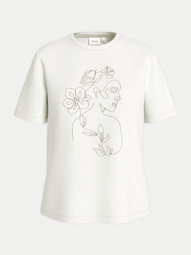 Vila Vila Camiseta Sybil 14108062 Blanco Regular Fit