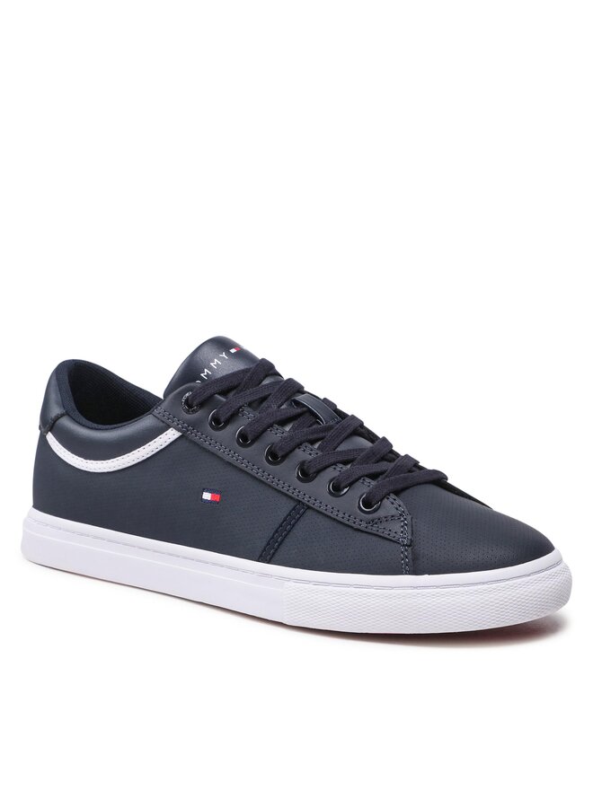 Tommy Hilfiger Sneakersy Tommy Hilfiger Iconic Leather Vulc Punched FM0FM04166 Tmavomodrá