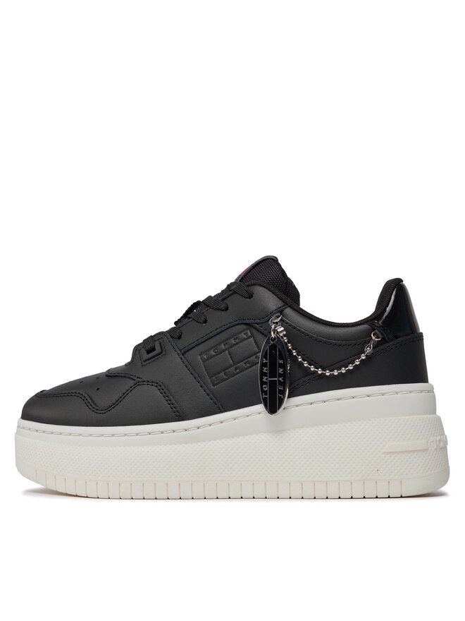 Tommy Jeans Αθλητικά Tommy Jeans Tjw Retro Basket Flatform Charm EN0EN02421 Μαύρο