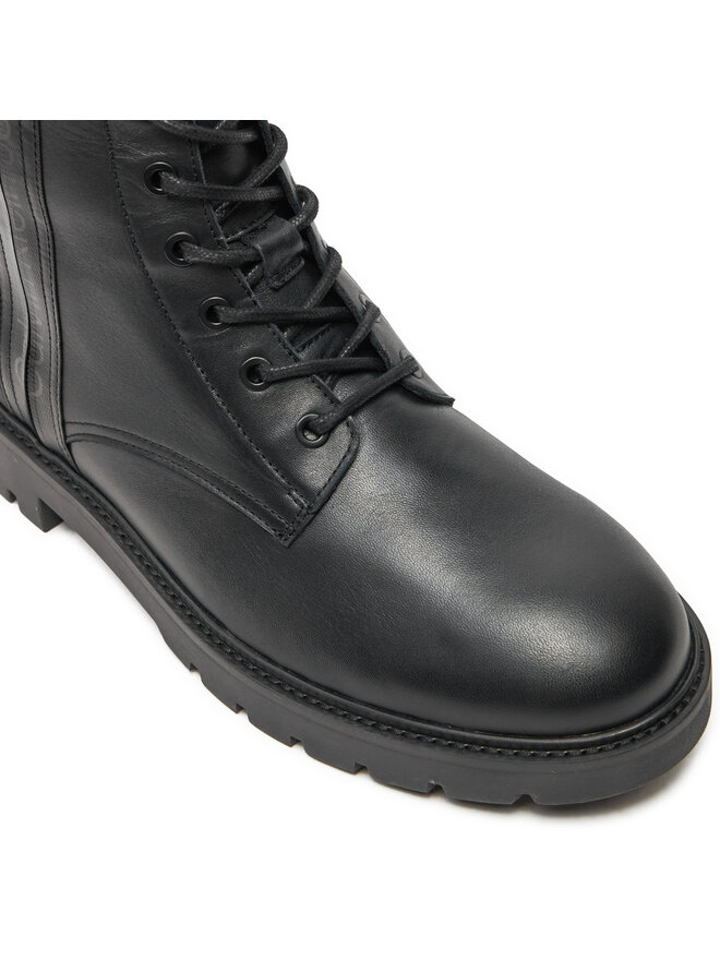 Calvin Klein Jeans Čižmy Calvin Klein Jeans Combat Mid Laceup Boot W Zip YM0YM00262 Čierna
