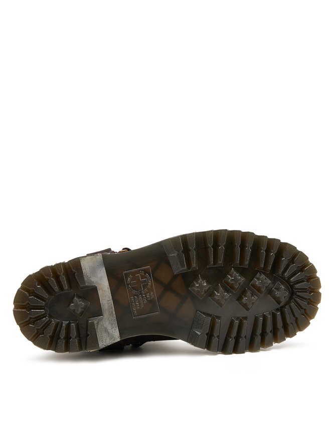 Dr. Martens Polokozačky Dr. Martens Anistone Tall Leather Biker31901201 Hnědá