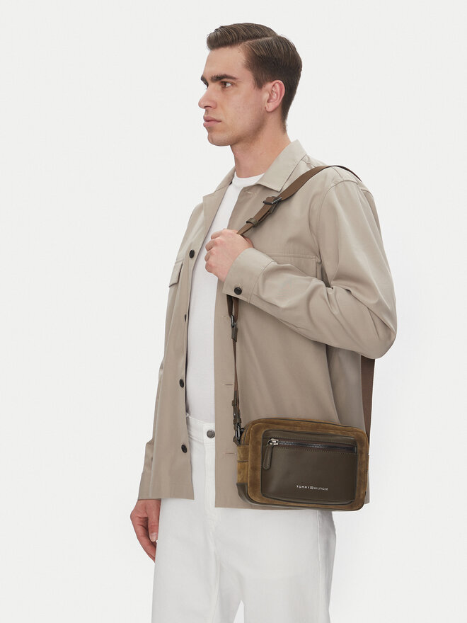 Tommy Hilfiger Maža rankinė Tommy Hilfiger Th Casual Suede Camera Bag AM0AM13231 Žalia