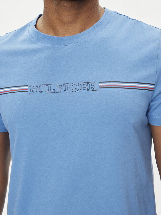 Tommy Hilfiger Tommy Hilfiger Футболка Stripe Chest MW0MW34428 Голубий Regular Fit