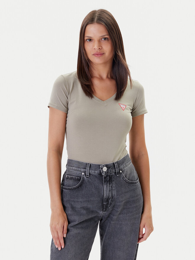Guess Guess Camiseta W2YI45 J1314 Caqui Slim Fit