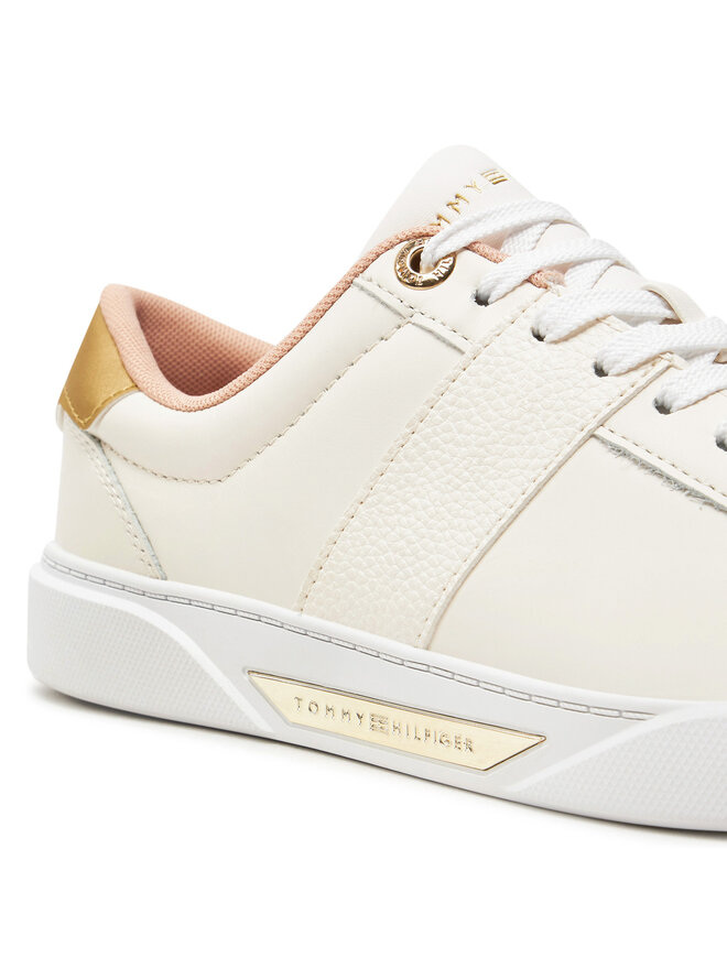 Tommy Hilfiger Sneakersy Tommy Hilfiger Chic Panel Court Sneaker FW0FW07998 Écru
