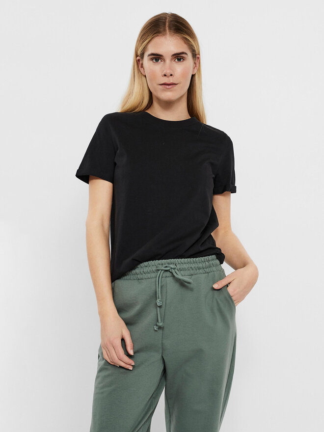 Vero Moda Vero Moda Marškinėliai Paula 10243889 Juoda Regular Fit