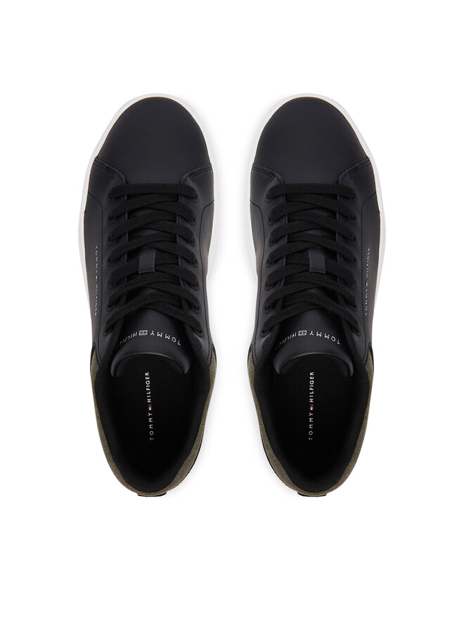Tommy Hilfiger Sneakers Tommy Hilfiger Th Court Core Lth Mix Collar FM0FM05970 Schwarz
