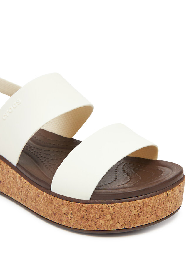 Crocs Sandále Crocs Brooklyn Cork Low Wedge 211144 Écru