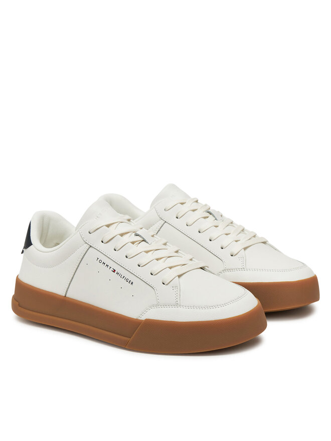 Tommy Hilfiger Sneakers Tommy Hilfiger Th Court Mix Lth FM0FM05489 Bianco