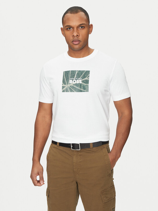 BOSS BOSS Camiseta Injungle 50535112 Blanco Regular Fit