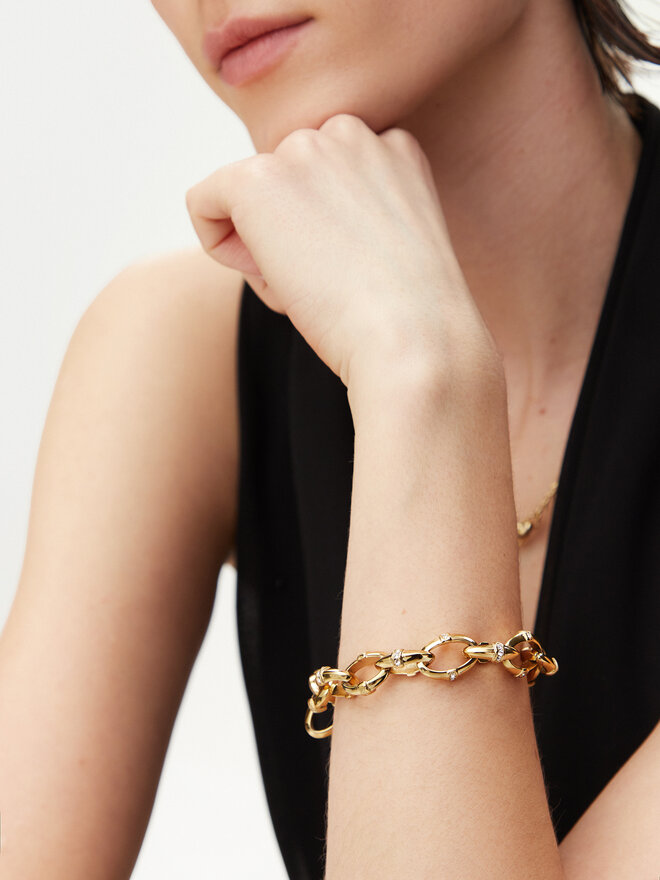 Guess Náramok Guess JUBB05 163JW Zlatá