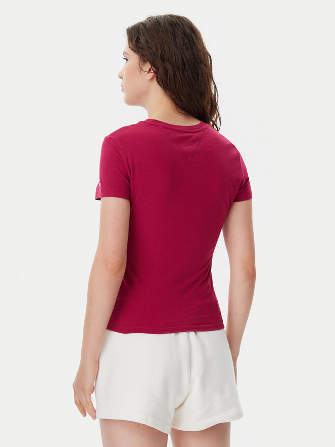 Tommy Jeans Tommy Jeans Póló Essential DW0DW19447 Rózsaszín Slim Fit