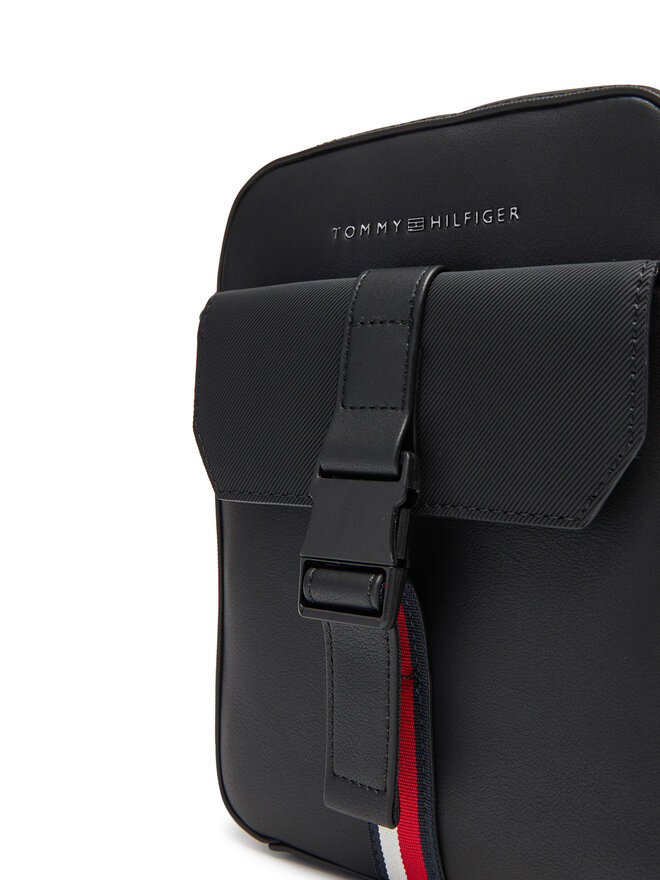 Tommy Hilfiger Плоска сумка Tommy Hilfiger Th Foundation Mini Reporter AM0AM13479 Чорний