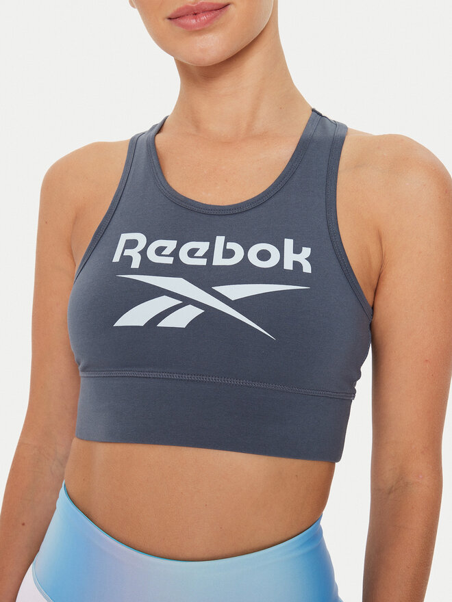 Reebok Reebok Felső Big Logo Cotton Bralette 100076022 Szürke Slim Fit
